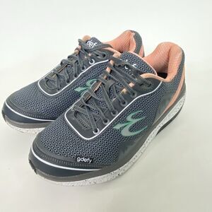 Gravity Defyer GDefy Woman's Sz 8.5 Gray Salmon Pink Mighty Walk Sneaker Shoes